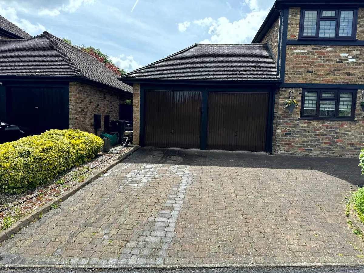 Dirty driveway in Fleet, Hampshire before pressure washing